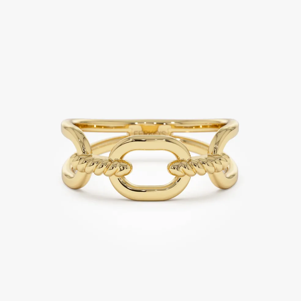 14K Gold Twisted Rope Ring