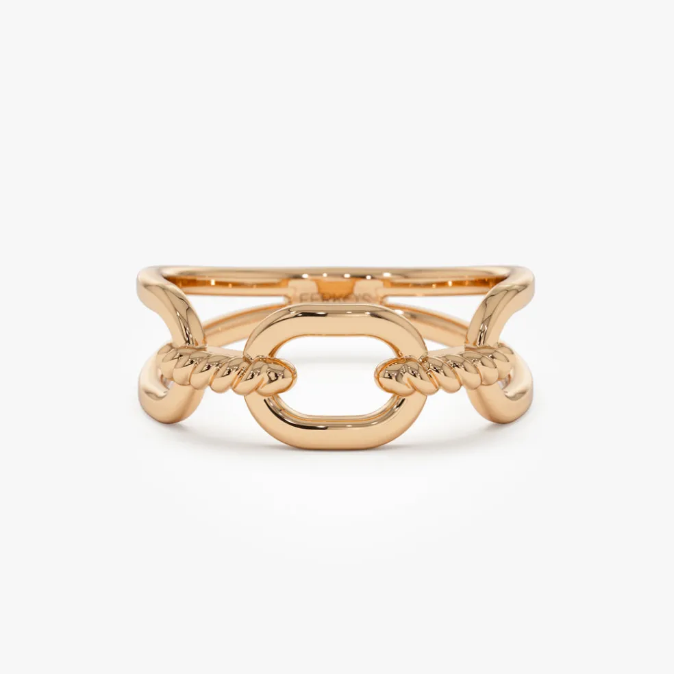 14K Gold Twisted Rope Ring