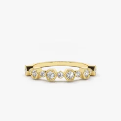 14K Gold Unique Diamond Anniversary Ring