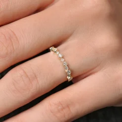 14K Gold Unique Diamond Anniversary Ring