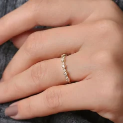 14K Gold Unique Diamond Anniversary Ring