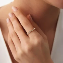 14K Gold Unique Diamond Anniversary Ring
