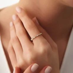 14K Gold Unique Diamond Anniversary Ring