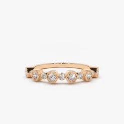 14K Gold Unique Diamond Anniversary Ring