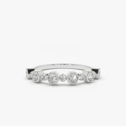 14K Gold Unique Diamond Anniversary Ring