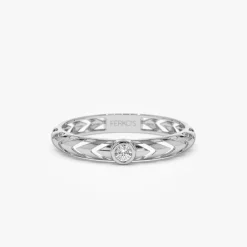 14k Gold Unique Diamond Modern Ring