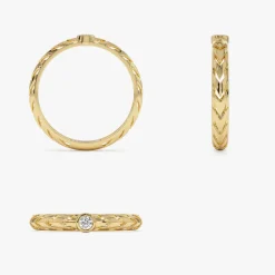 14k Gold Unique Diamond Modern Ring