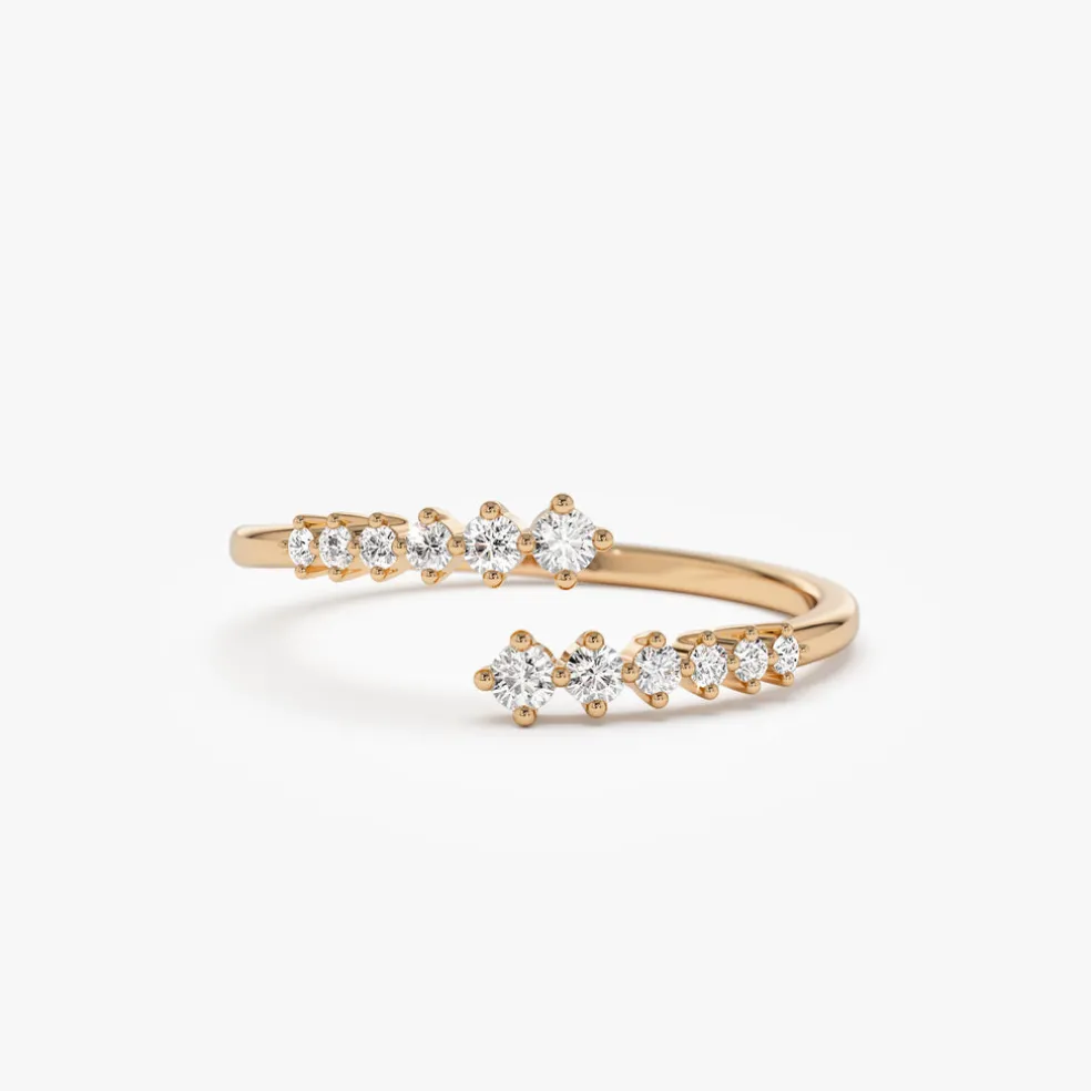 14K Gold Wrapped Diamond Ring