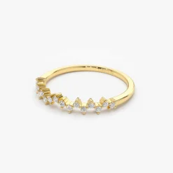 14K Gold Zig Zag Diamond Wedding Band