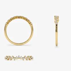 14K Gold Zig Zag Diamond Wedding Band