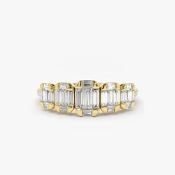 14K Graduating Baguette Diamond Anniversary Ring