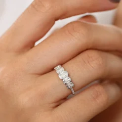 14K Graduating Baguette Diamond Anniversary Ring