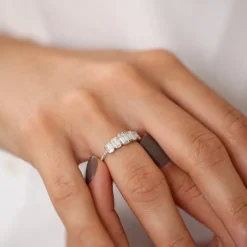 14K Graduating Baguette Diamond Anniversary Ring
