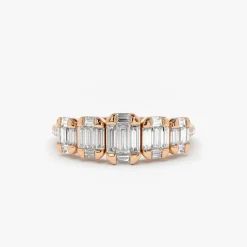 14K Graduating Baguette Diamond Anniversary Ring