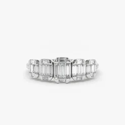 14K Graduating Baguette Diamond Anniversary Ring