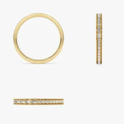 14k Half Baguette Half Round Diamond Eternity Band