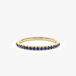 14k Half Eternity Blue Sapphire Ring