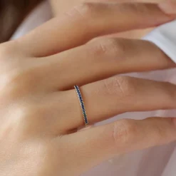 14k Half Eternity Blue Sapphire Ring