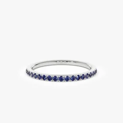 14k Half Eternity Blue Sapphire Ring