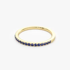 14k Half Eternity Blue Sapphire Ring