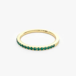 14k Half Eternity Emerald Ring