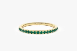 14k Half Eternity Emerald Ring
