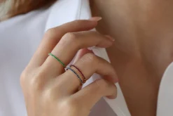 14k Half Eternity Emerald Ring
