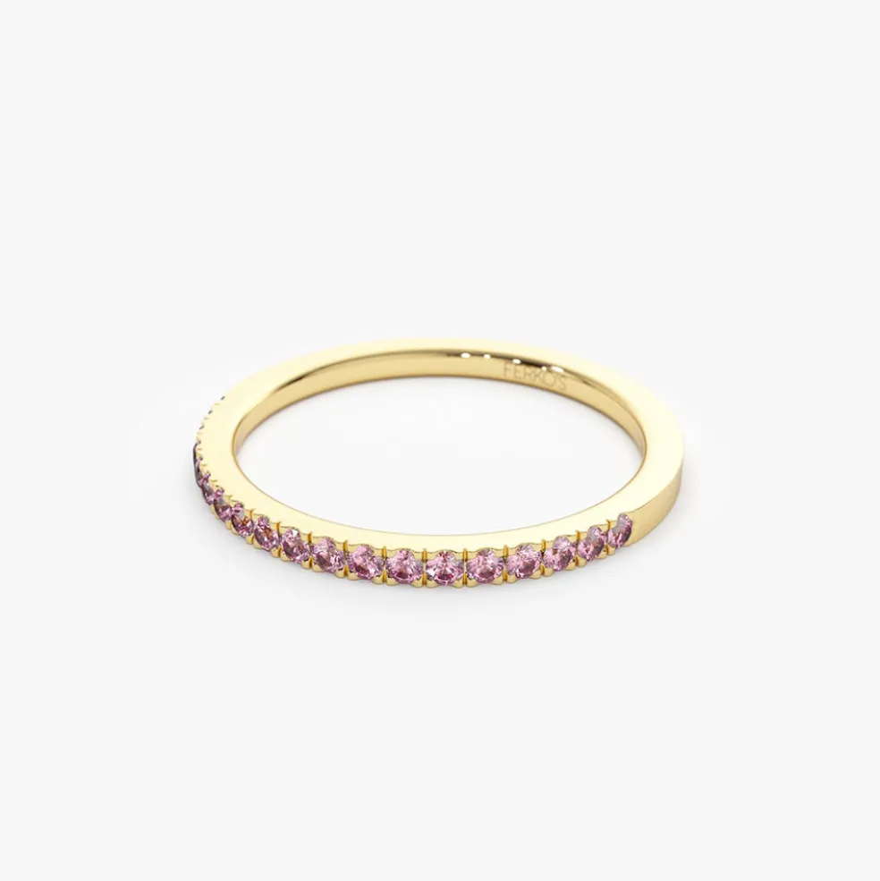 14k Half Eternity Pink Sapphire Ring