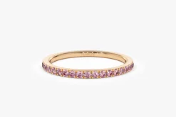 14k Half Eternity Pink Sapphire Ring