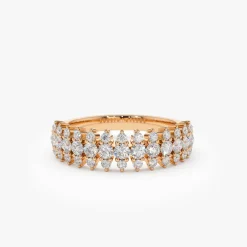 14k Half Eternity Round Diamond Spike Ring
