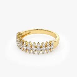 14k Half Eternity Round Diamond Spike Ring