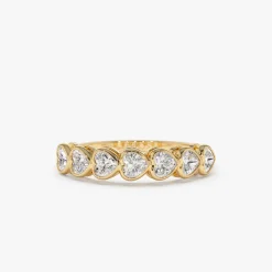 14k Heart Shape Horizontal Bezel Setting Diamond Ring