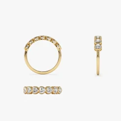 14k Heart Shape Horizontal Bezel Setting Diamond Ring