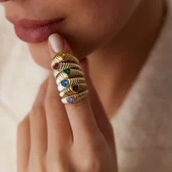 14k Heart Shape Ruby Beveled Ring