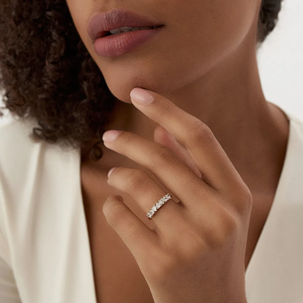 14k Heart Shape Up Down Prong Setting Diamond Ring