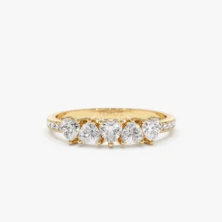14k Heart Shaped Diamond Ring w/ Pave Diamonds