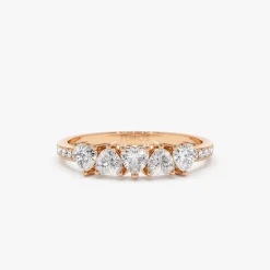 14k Heart Shaped Diamond Ring w/ Pave Diamonds
