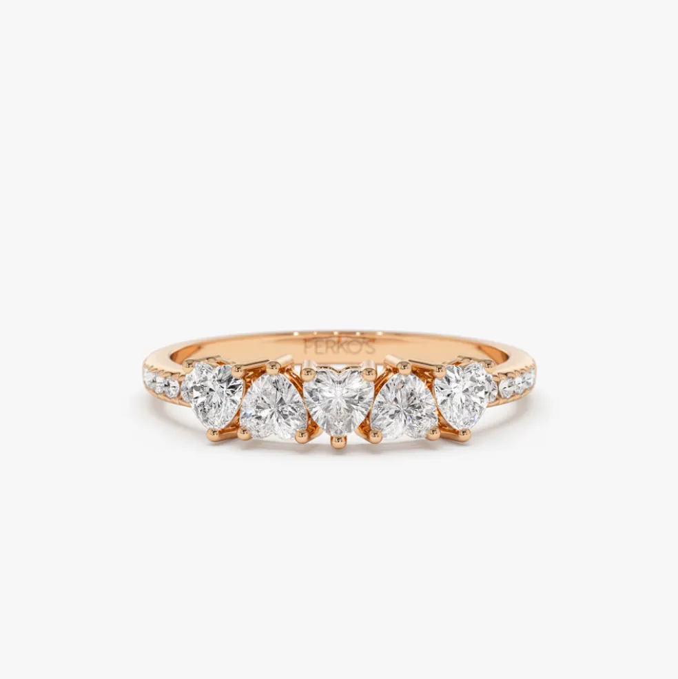 14k Heart Shaped Diamond Ring w/ Pave Diamonds