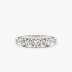 14k Heart Shaped Diamond Ring w/ Pave Diamonds