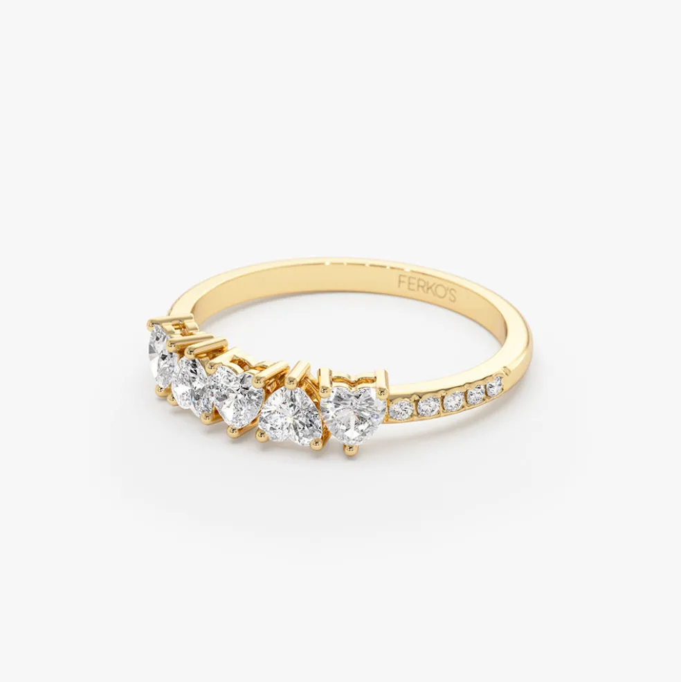 14k Heart Shaped Diamond Ring w/ Pave Diamonds
