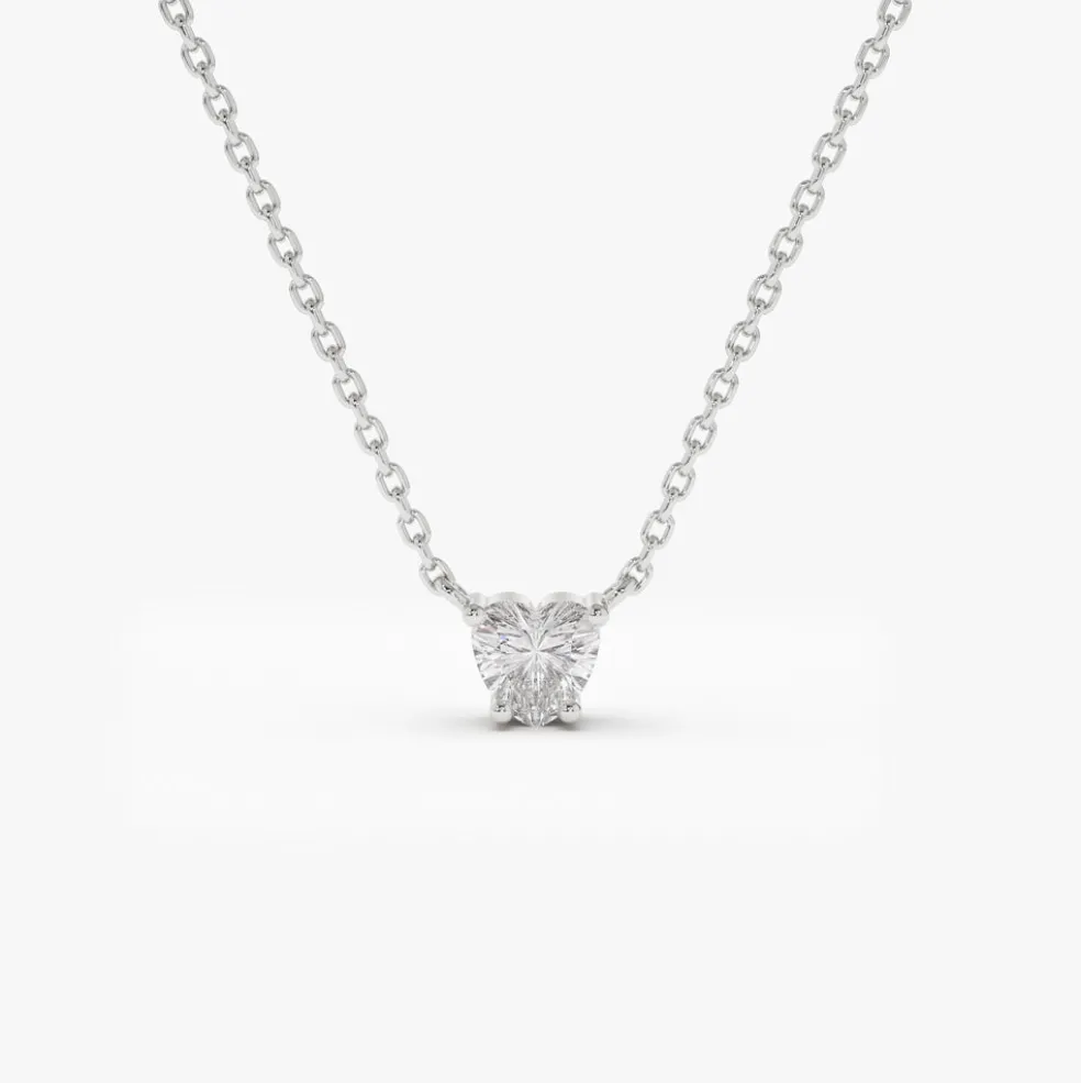14k Heart-Shape Diamond Necklace