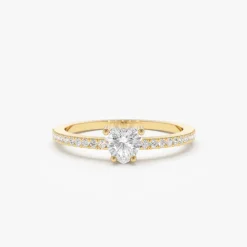 14k Heart-Shaped Diamond Ring