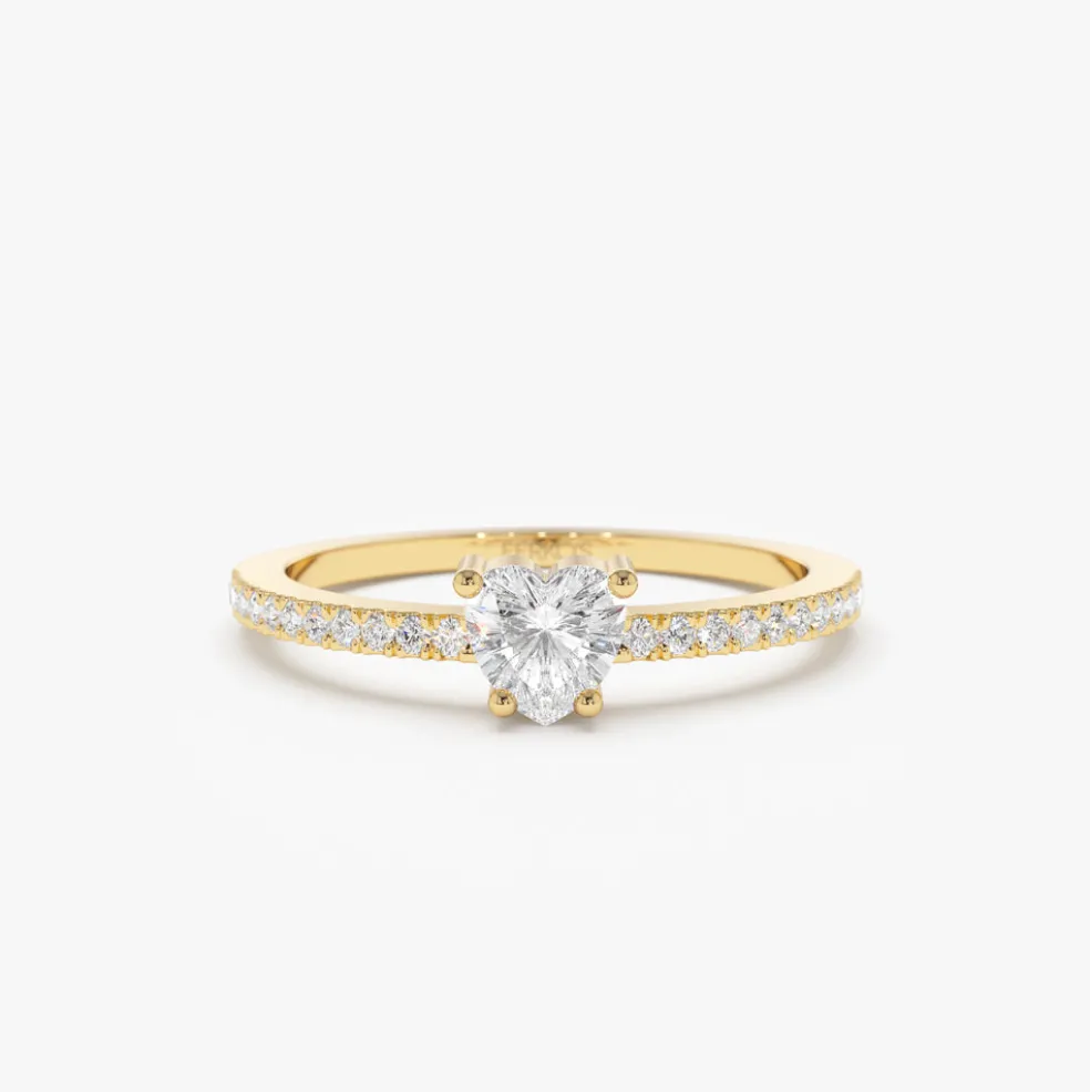 14k Heart-Shaped Diamond Ring