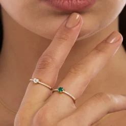 14k Heart-Shaped Diamond Ring