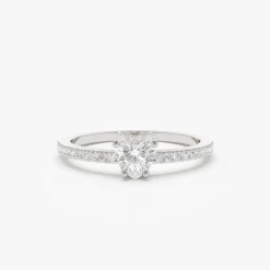 14k Heart-Shaped Diamond Ring