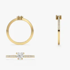 14k Heart-Shaped Diamond Ring