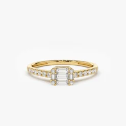 14k Illusion Setting East to West Baguette Diamond Ring