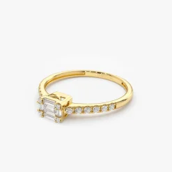 14k Illusion Setting East to West Baguette Diamond Ring