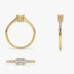14k Illusion Setting East to West Baguette Diamond Ring
