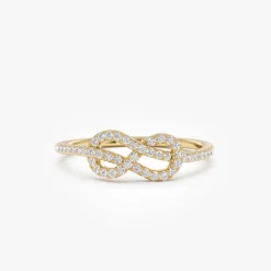 14K Infinity Knot Diamond Ring